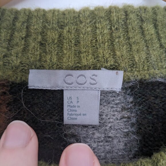 Cos Knitwear Multiple Colors Brown/Green/Orange/Gray Sweater Size US Small - Picture 5 of 10